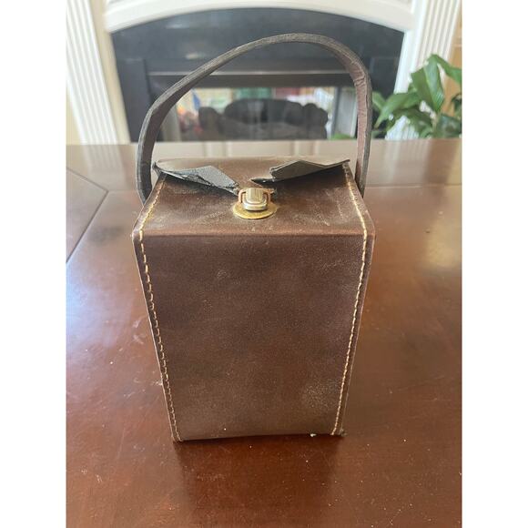Vintage Flask Holder 10" holds 2 pints used some damage - Picture 1 of 16